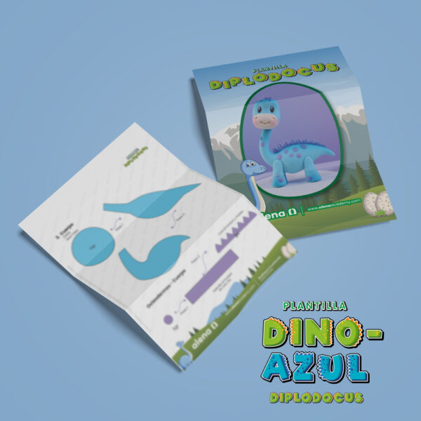 Plantillas Dinosaurios 8 PLANTILLA DINO AZUL - DIPLODOCUS